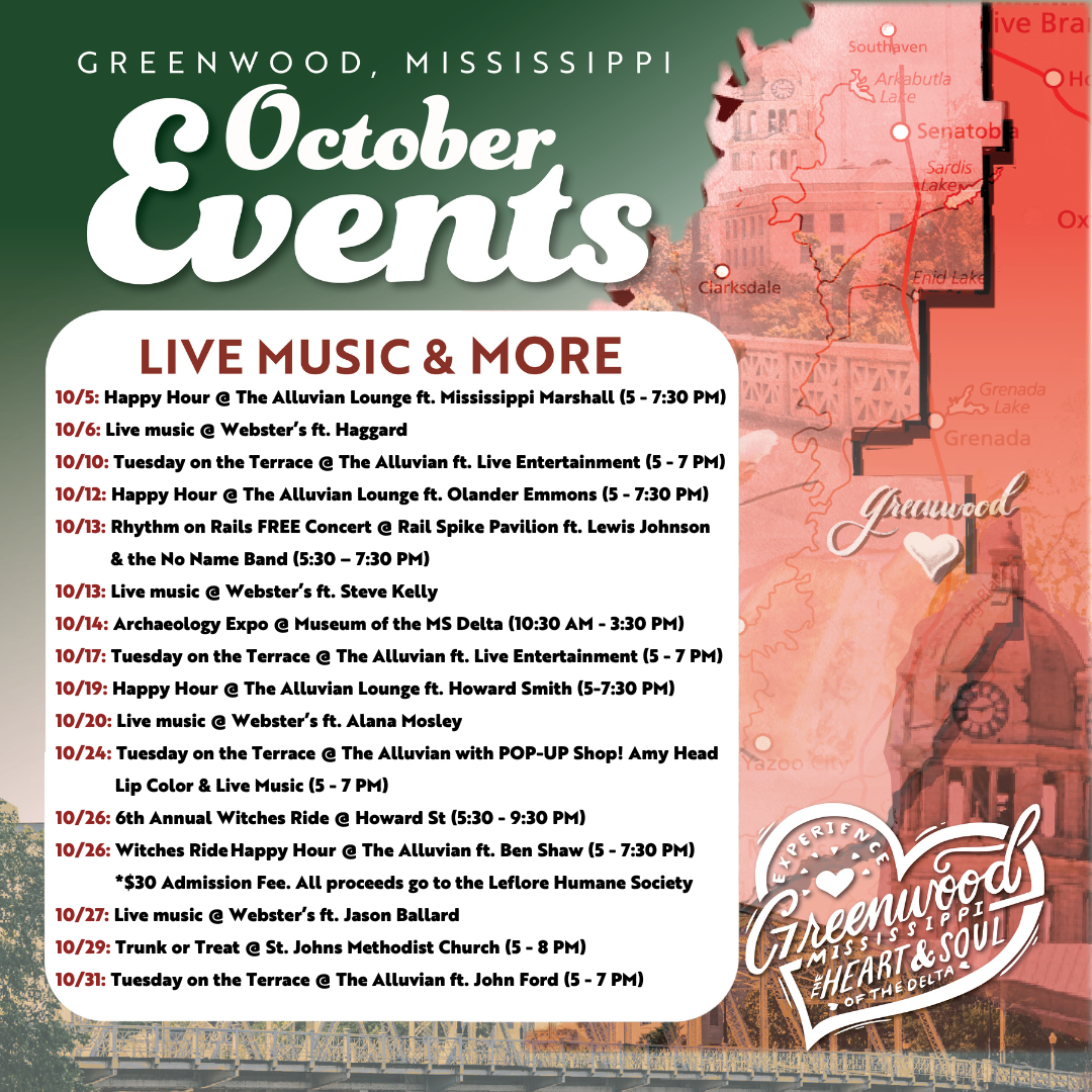 October 2023 Events in Greenwood, MS