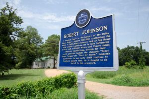 The Mississippi Blues Trail marker for the Little Zion Missionary Baptist Church.